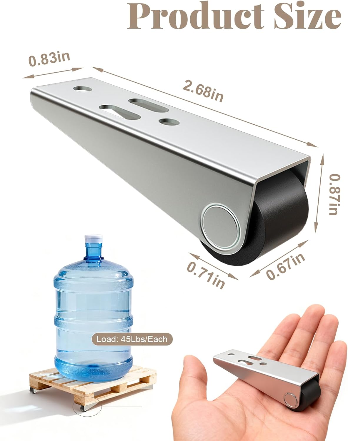 2 PCS Heavy Duty Sliding Door Bottom Guide Roller Wheels