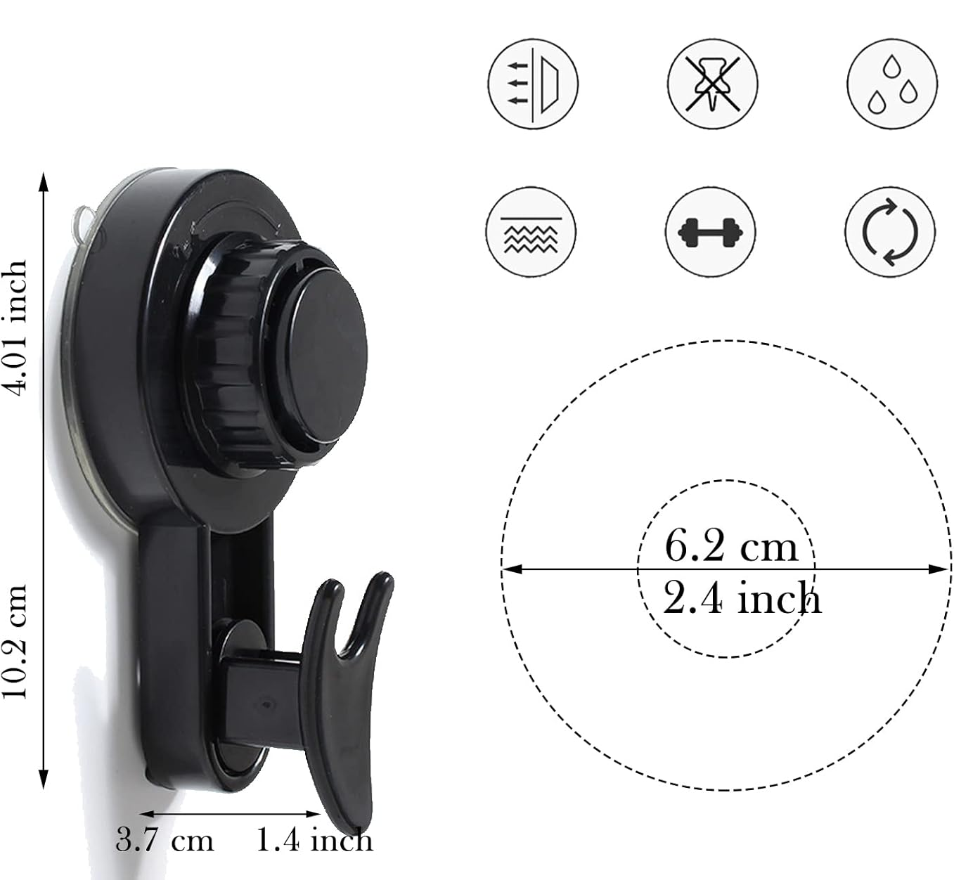 Vacuum Rotating Suction Cup Hooks PRO