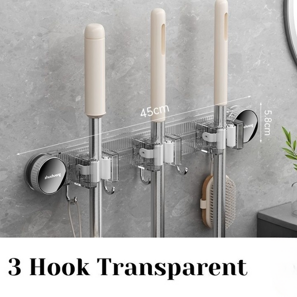 Wall Mounted Suction Cup Broom Holder