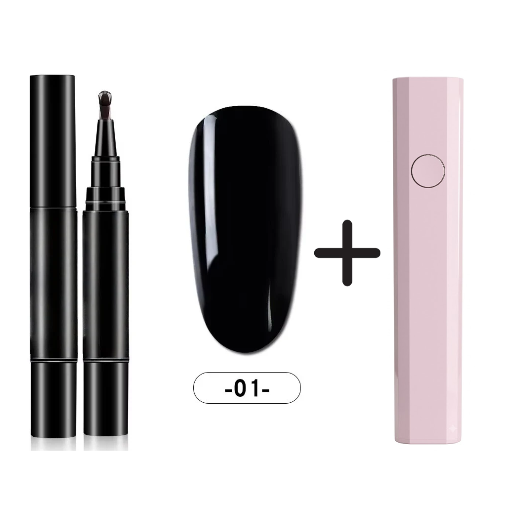One Step Nail Gel Pen🎨Free handheld mini UV nail lamp