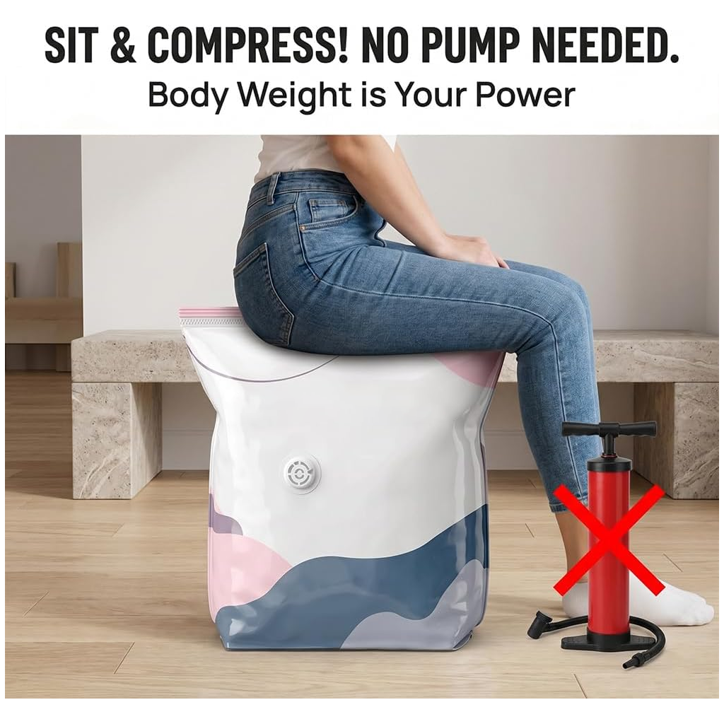 No-Pump 3D Vacuum Storage Bags