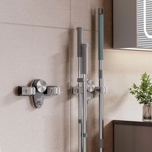 Creative Suction Cup Mop Clamp