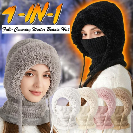 4-in-1 Full-Covering Winter Beanie Hat
