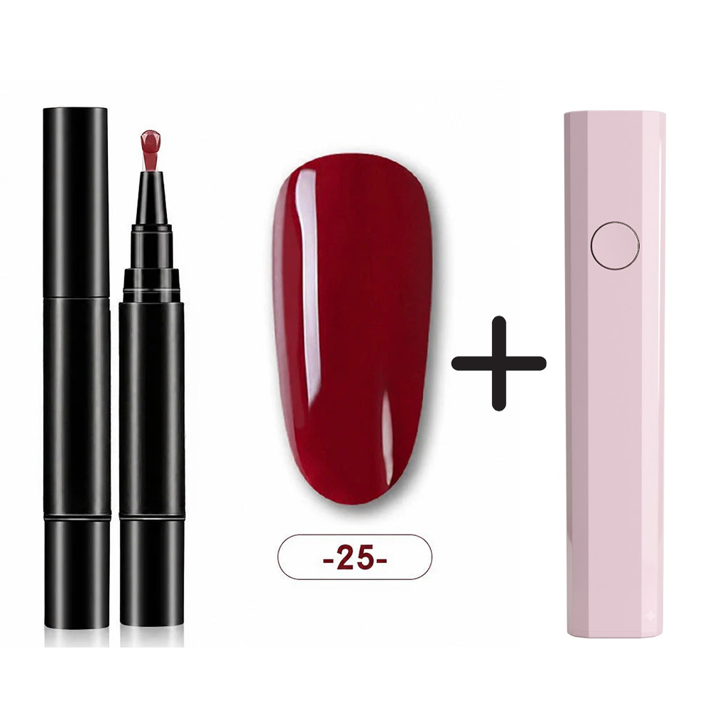 One Step Nail Gel Pen🎨Free handheld mini UV nail lamp