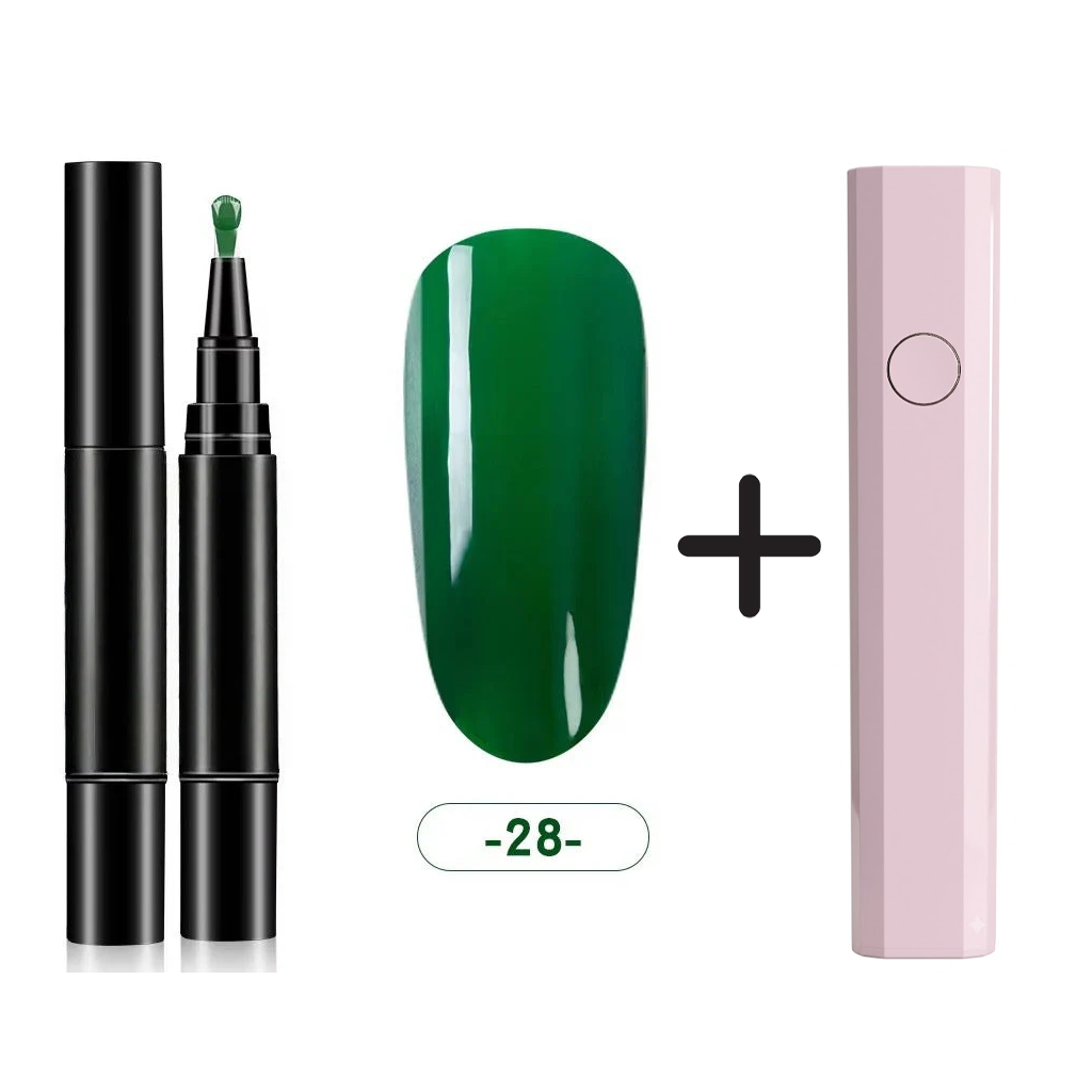 One Step Nail Gel Pen🎨Free handheld mini UV nail lamp