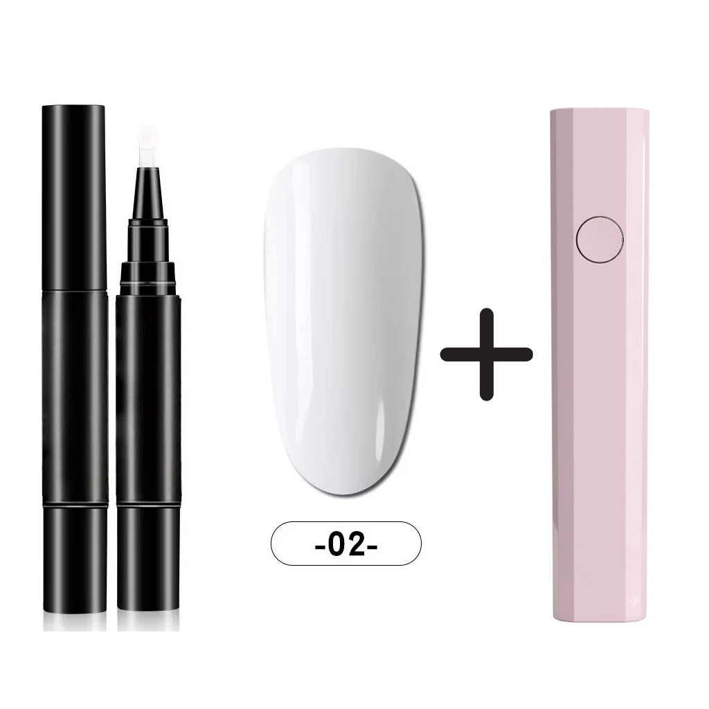 One Step Nail Gel Pen🎨Free handheld mini UV nail lamp