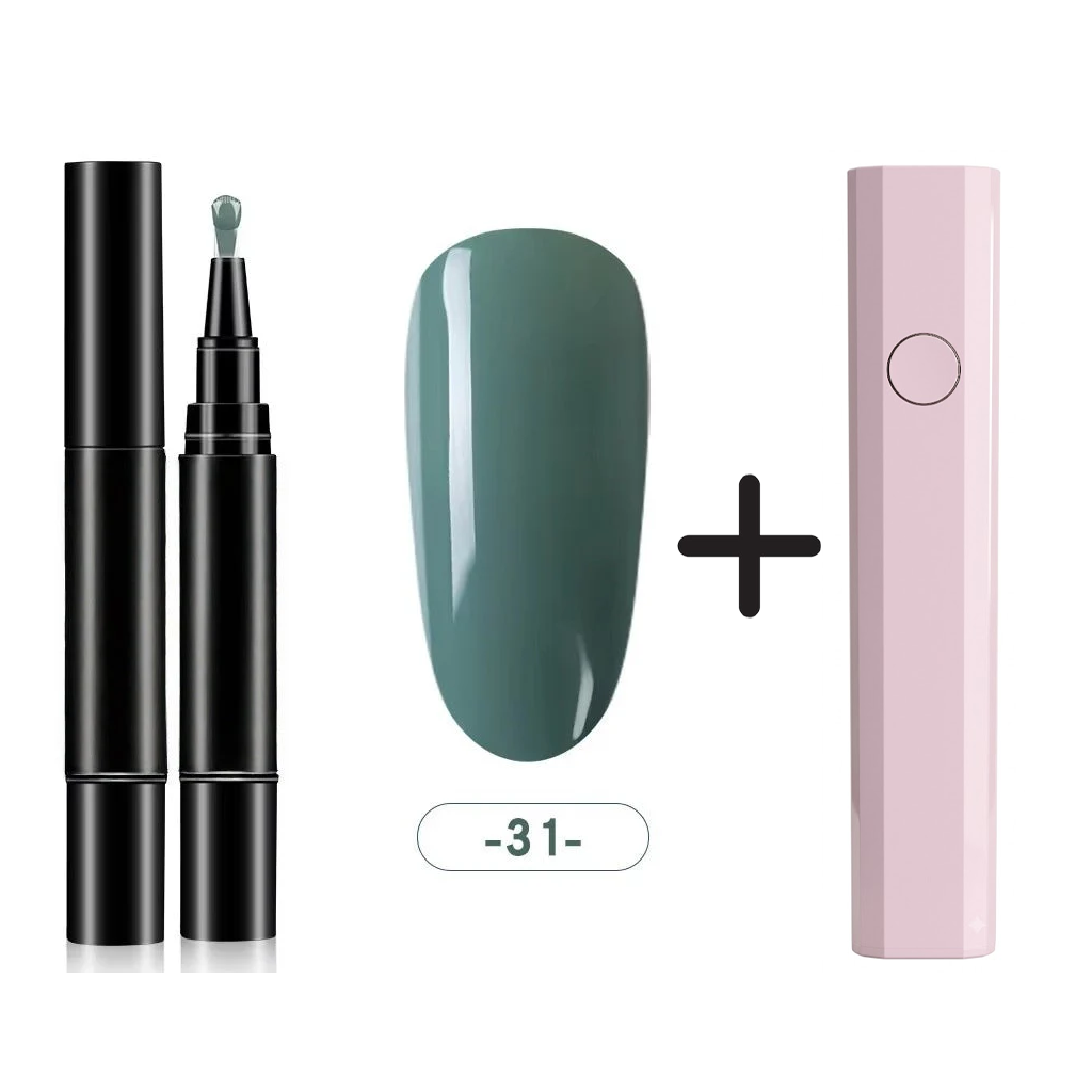 One Step Nail Gel Pen🎨Free handheld mini UV nail lamp