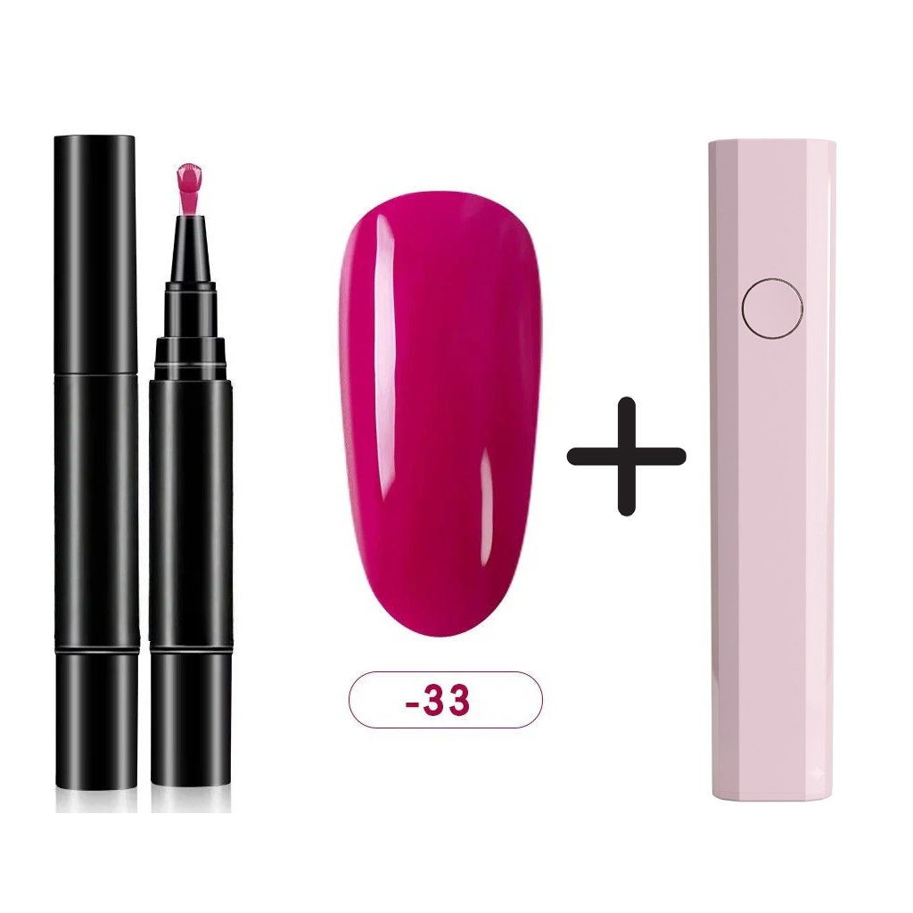 One Step Nail Gel Pen🎨Free handheld mini UV nail lamp