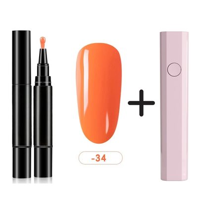 One Step Nail Gel Pen🎨Free handheld mini UV nail lamp