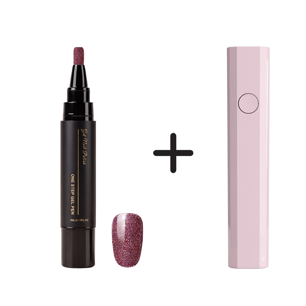 One Step Nail Gel Pen🎨Free handheld mini UV nail lamp