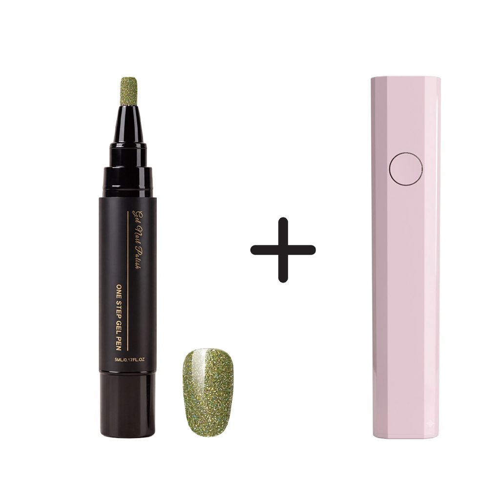 One Step Nail Gel Pen🎨Free handheld mini UV nail lamp