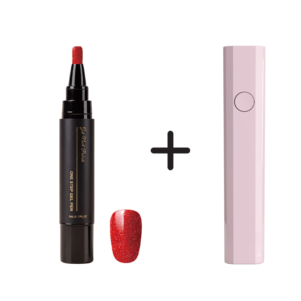 One Step Nail Gel Pen🎨Free handheld mini UV nail lamp