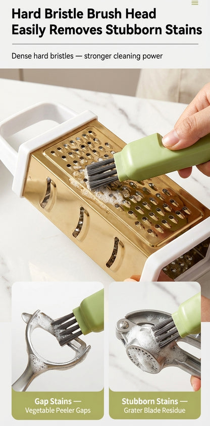 4-in-1 Knife & Utensil Cleaning Brush with Built-in Sharpener