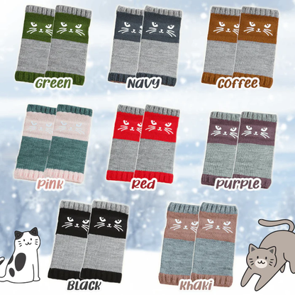 Meow Winter Cute Fingerless Mittens