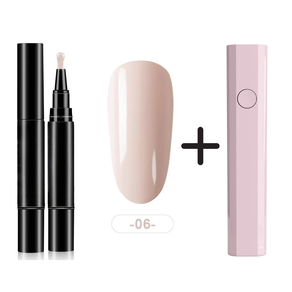 One Step Nail Gel Pen🎨Free handheld mini UV nail lamp
