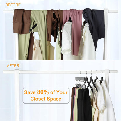 Wooden Clothes Organizer with 12 Stainless Steel Clips