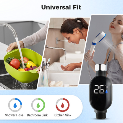 Shower Thermometer-Instant Digital Display (Waterproof & Easy Install for Safe Bathing)