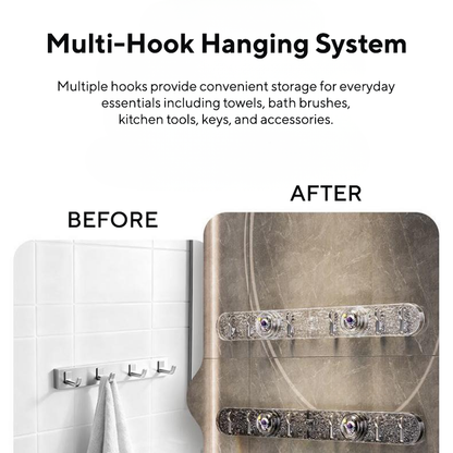 Foldable Suction Corner Multi-Hook Rack