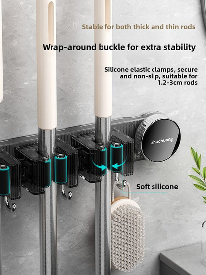 Wall Mounted Suction Cup Broom Holder
