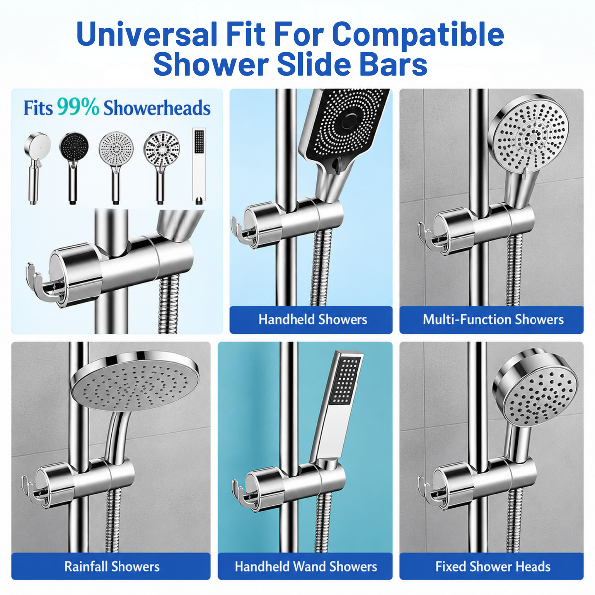 Adjustable Shower Head Holder for Slide Bar