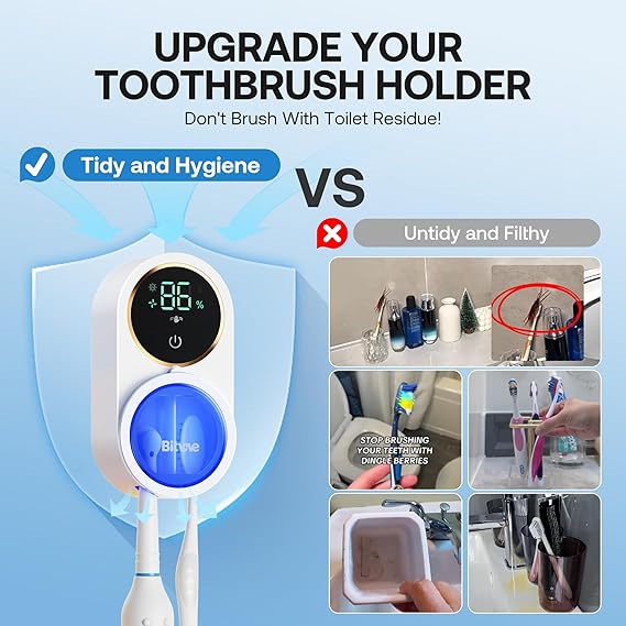 Next-Gen Smart UV Dual-Disinfection Toothbrush Sterilizer
