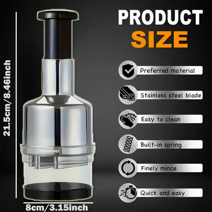 Stainless Steel Manual Garlic Press & Vegetable Chopper