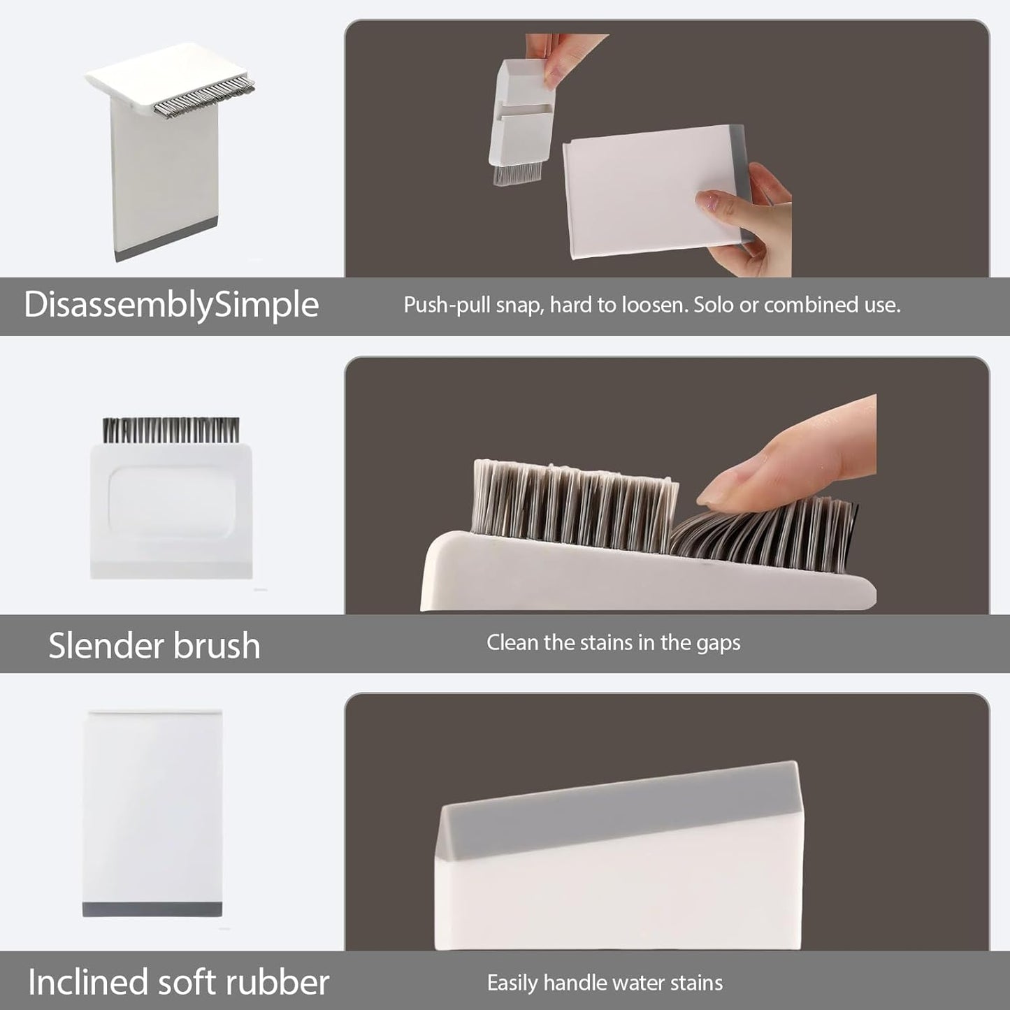 3-in-1 Mini Sink Squeegee & Countertop Brush