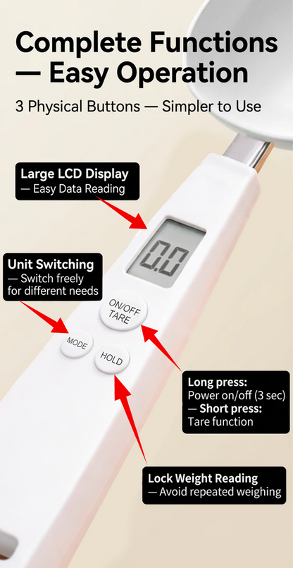 Precision Digital Spoon Scale with 0.1g Accuracy