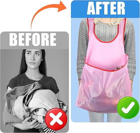 Portable Sleeveless Clothes Drying Apron with Large Pocket