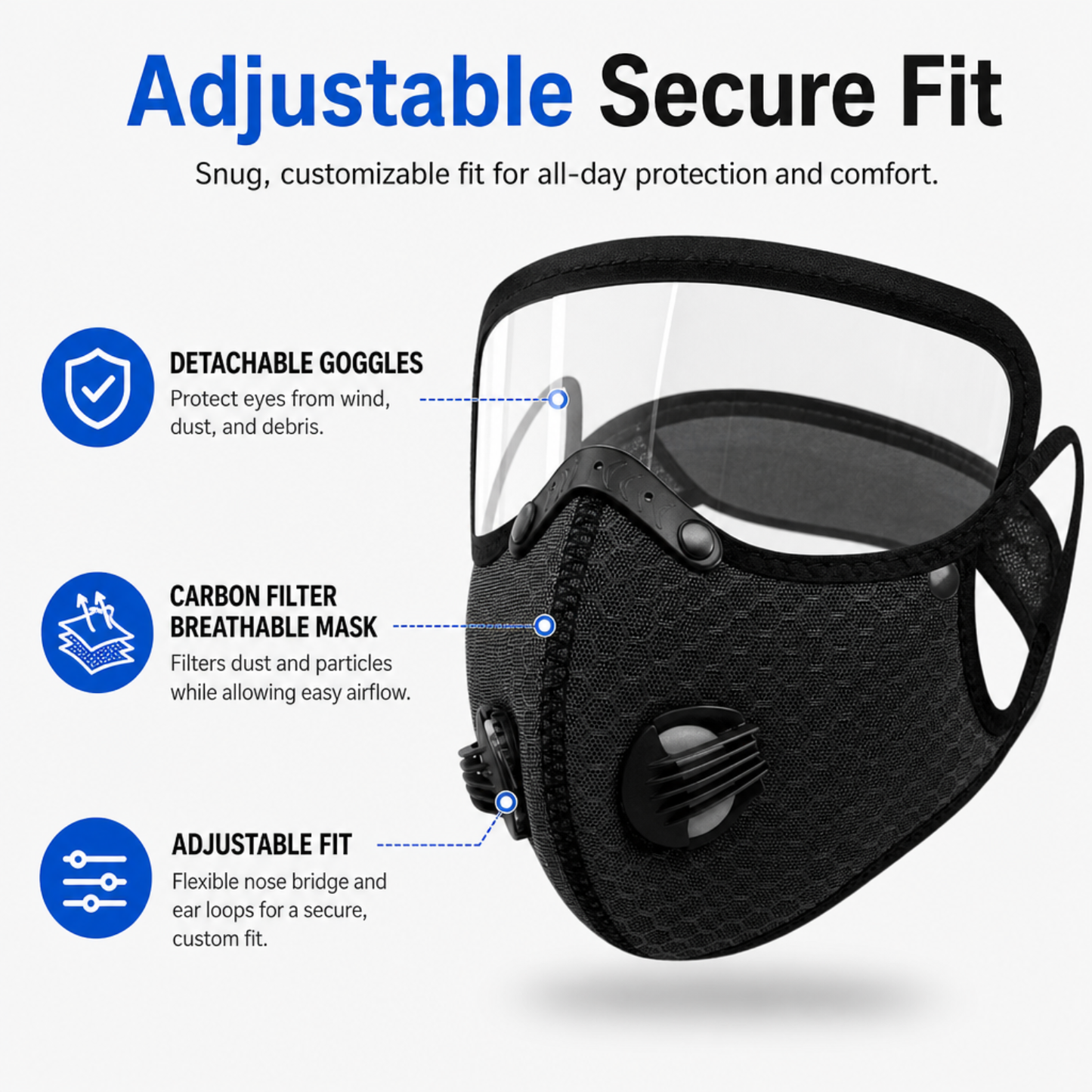 Carbon Filter Dust Mask Breathable