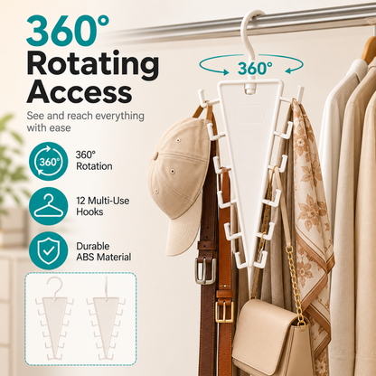 Multi-Functional V-Shaped Double Sided Hanger Storage Rack