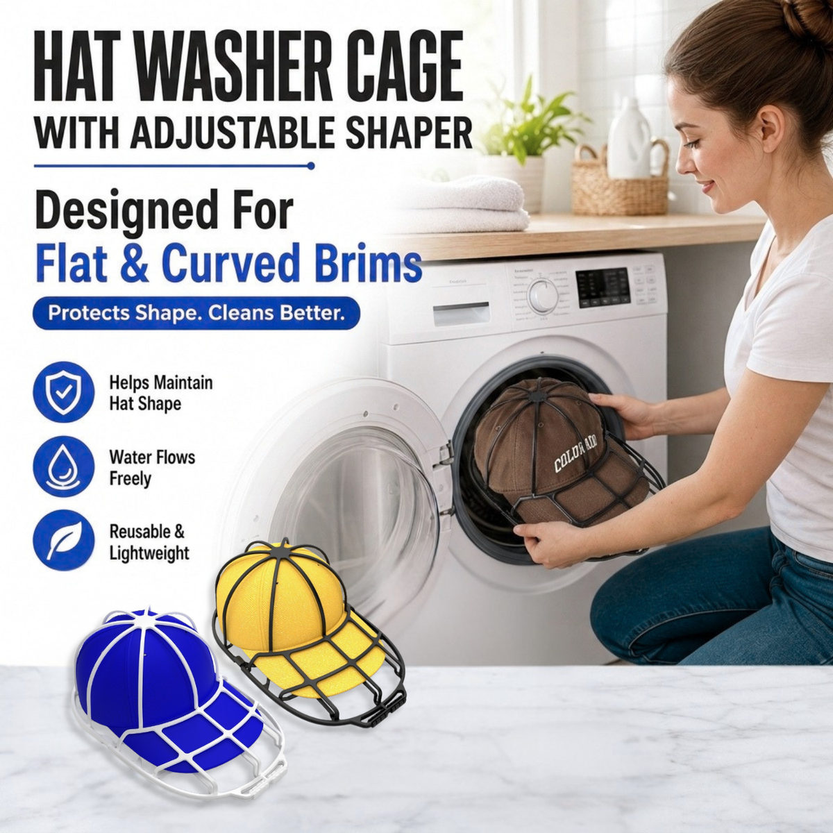 Hat Washer Cage with Adjustable Shaper