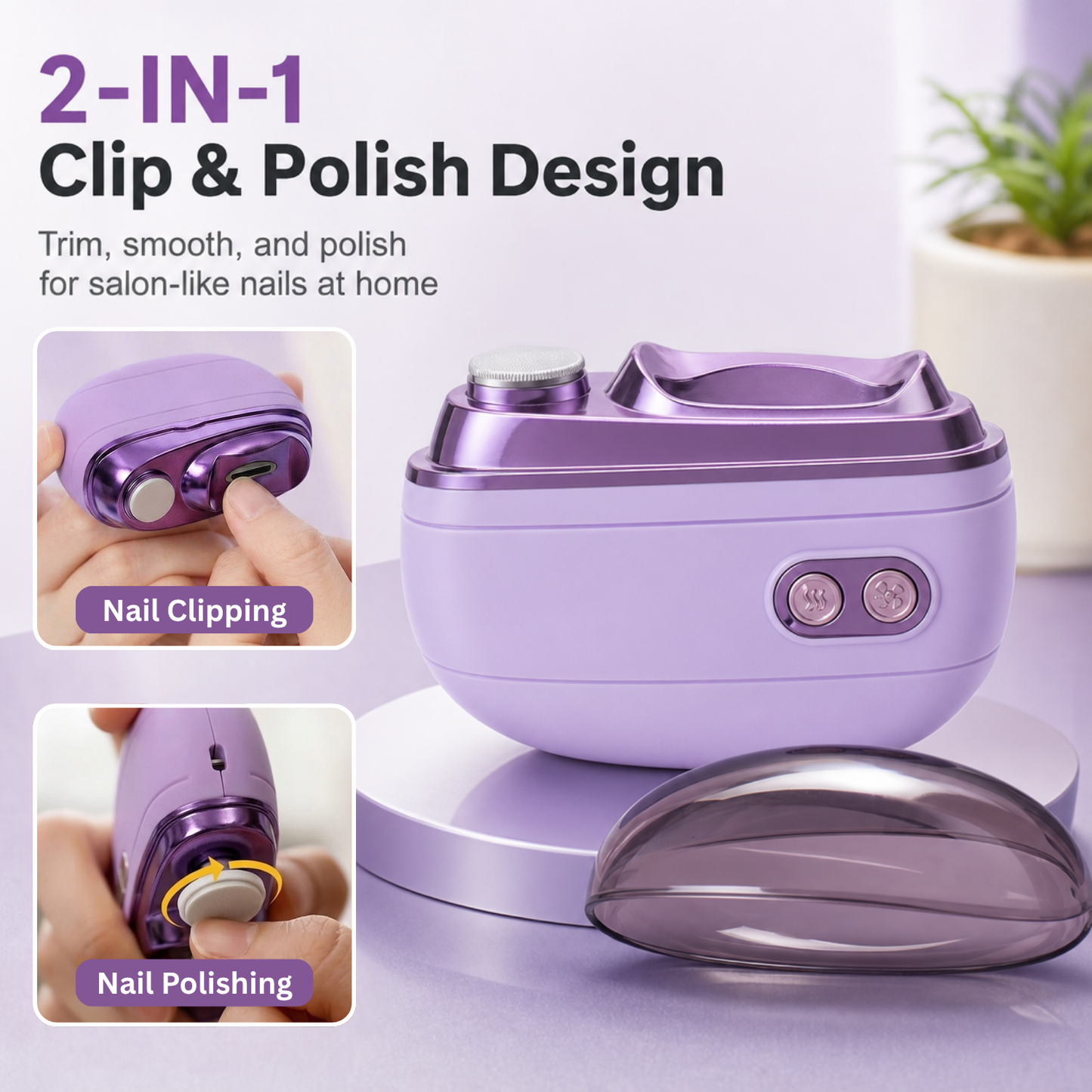 2-in-1 Smart Electric Nail Clipper & Polisher