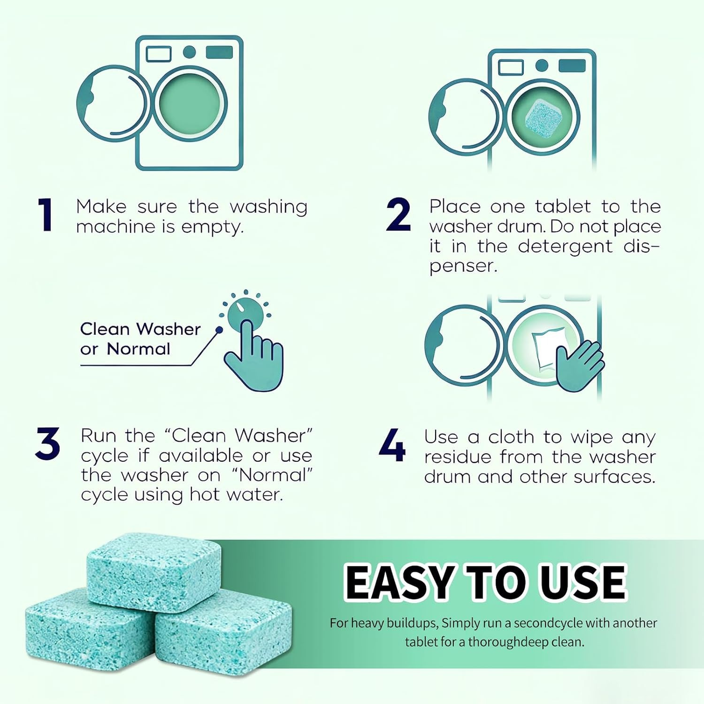 Washing Machine Cleaner Tablets 12-Pack