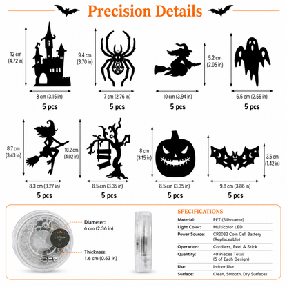 Halloween LED Silhouette Wall Light Stickers