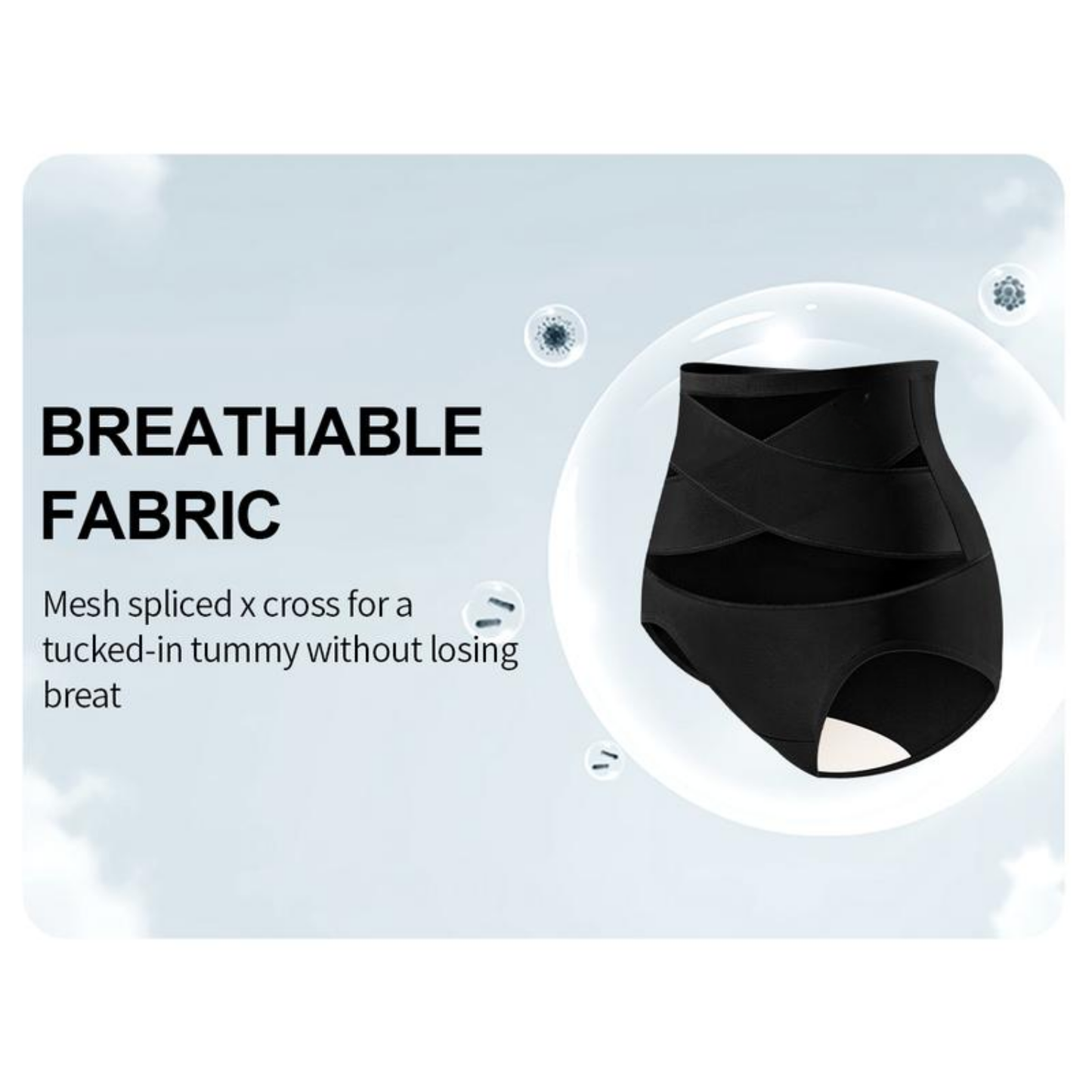 Plus-Size High-Waist Cross Tummy Control Panties