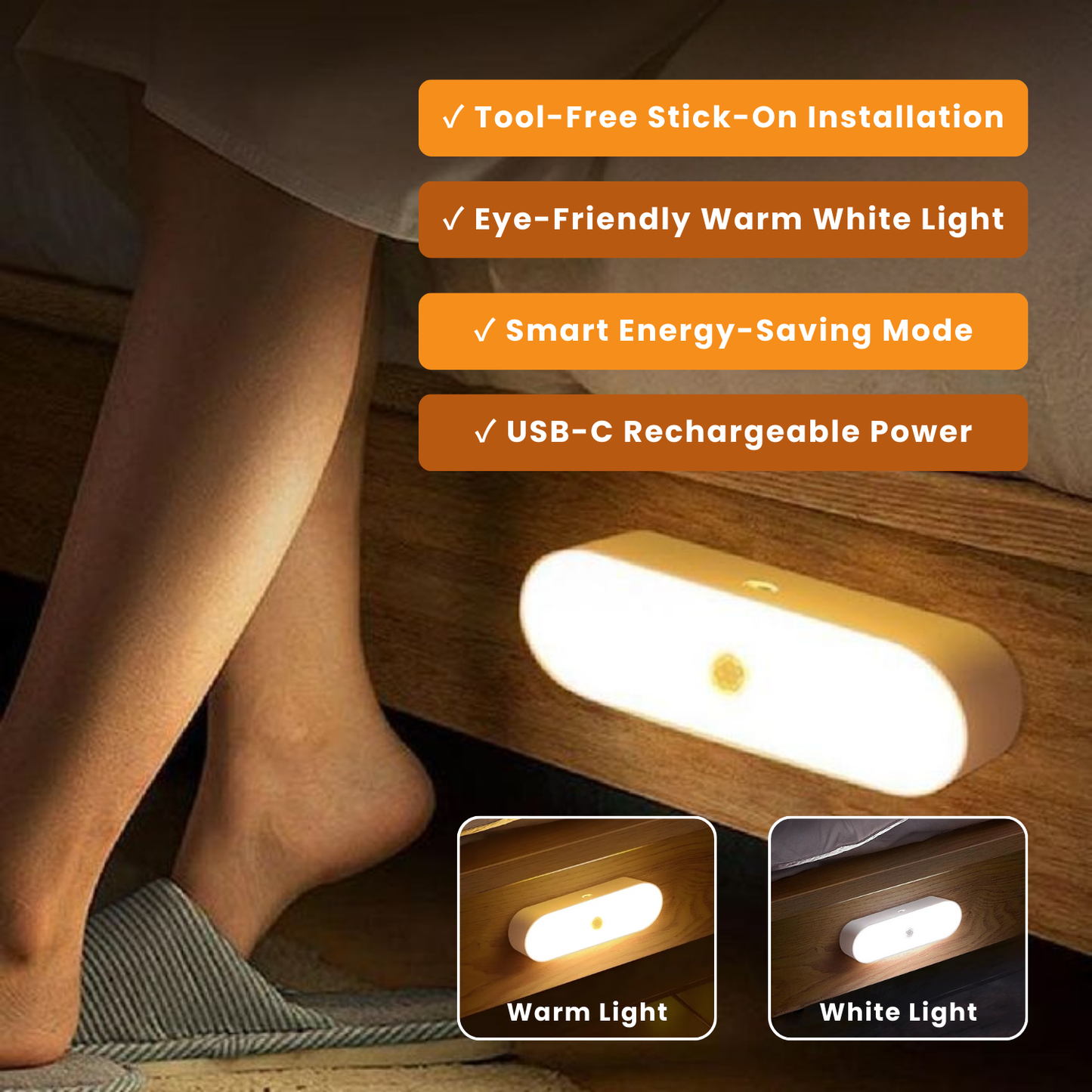 LED Motion Sensor Rechargeable Night Light