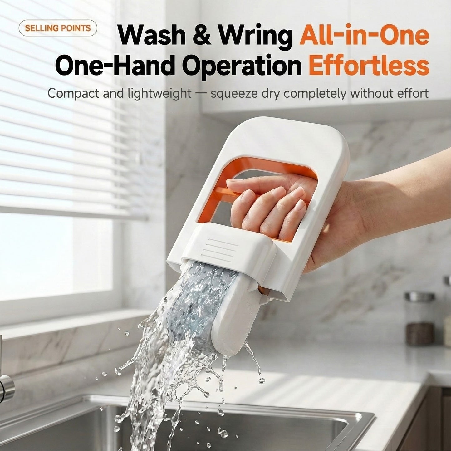 Hands-Free Squeeze-Dry Mini Sponge Mop
