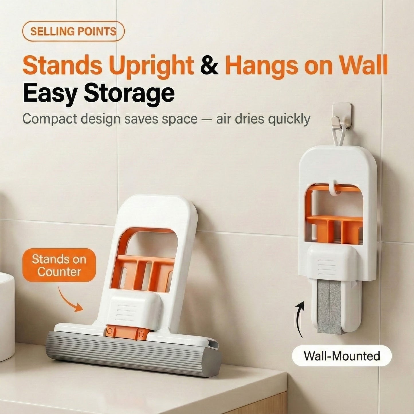 Hands-Free Squeeze-Dry Mini Sponge Mop