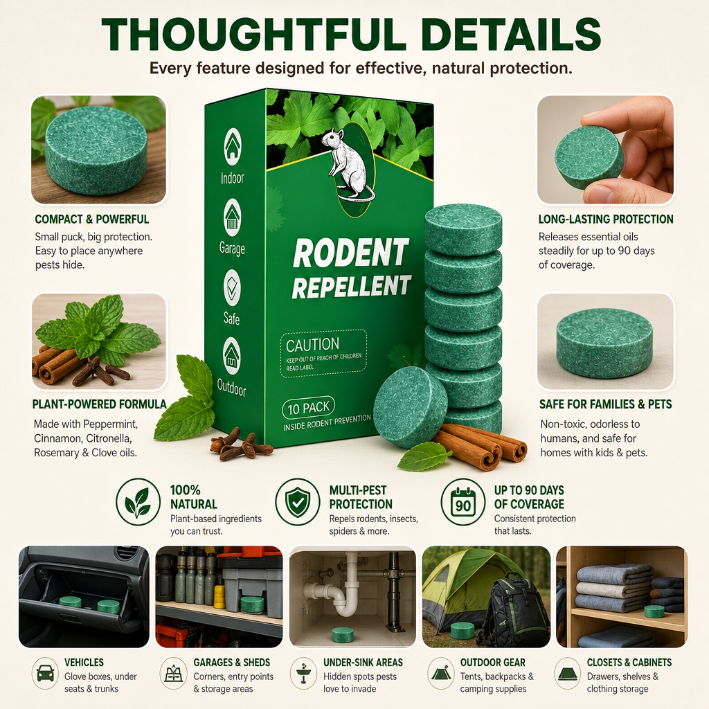 Rodent Repellent Peppermint Oil Control Pest Repellent Pods For Vehicle & Home Pro