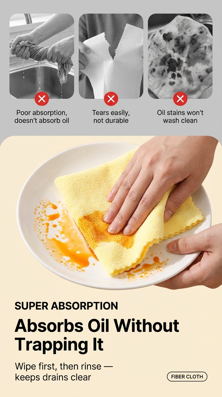 Premium Thickened Plant Fiber Reusable Tear-Off Kitchen Cleaning Cloth Roll