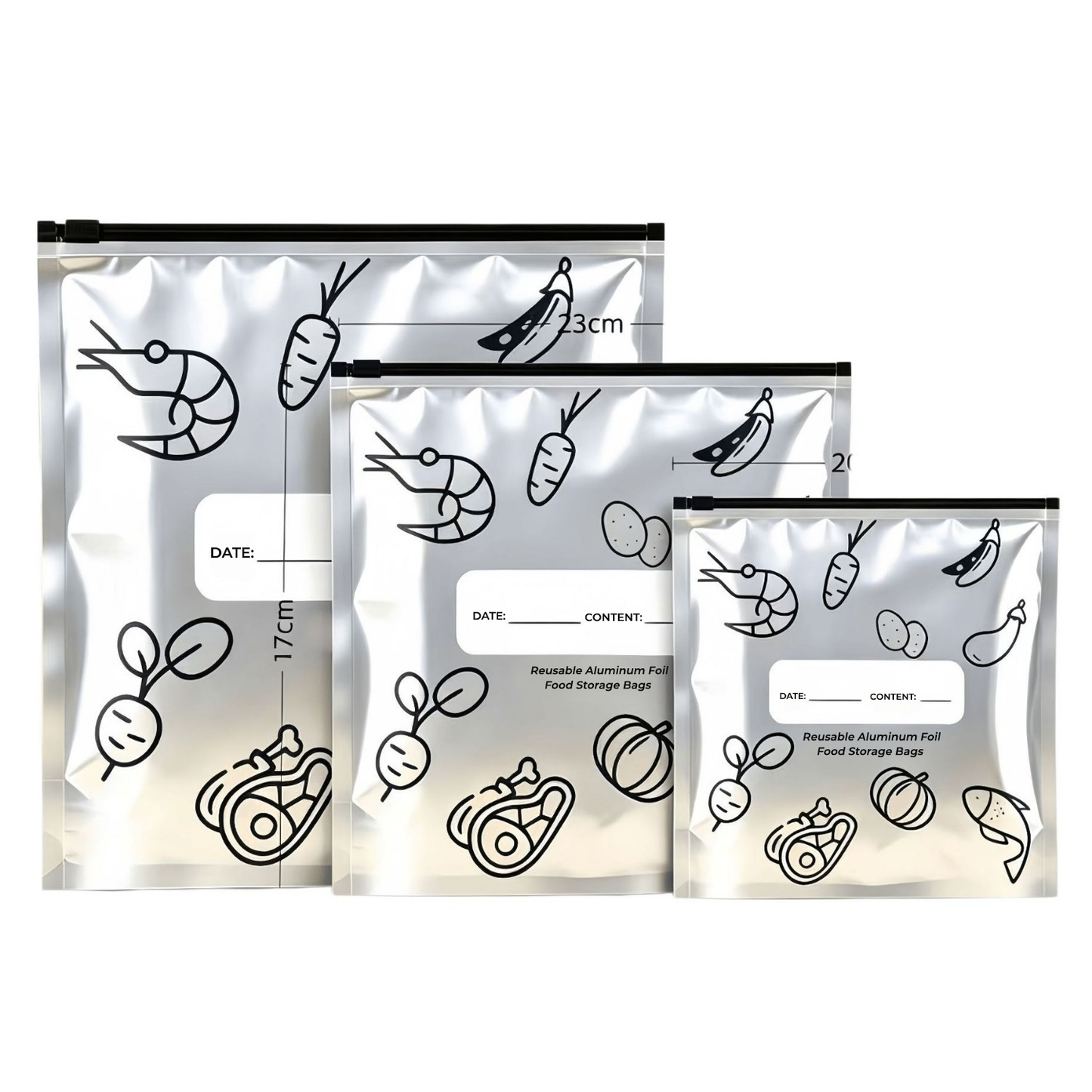 Reusable Aluminum Foil Food Storage Bags