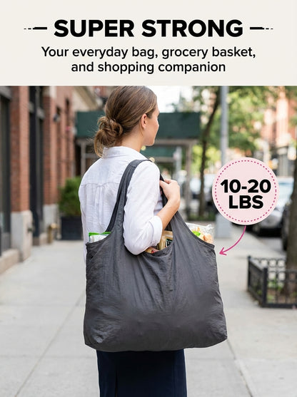 Premium Stretchable Pleated Reusable Eco-Friendly Tote Shopping Bag