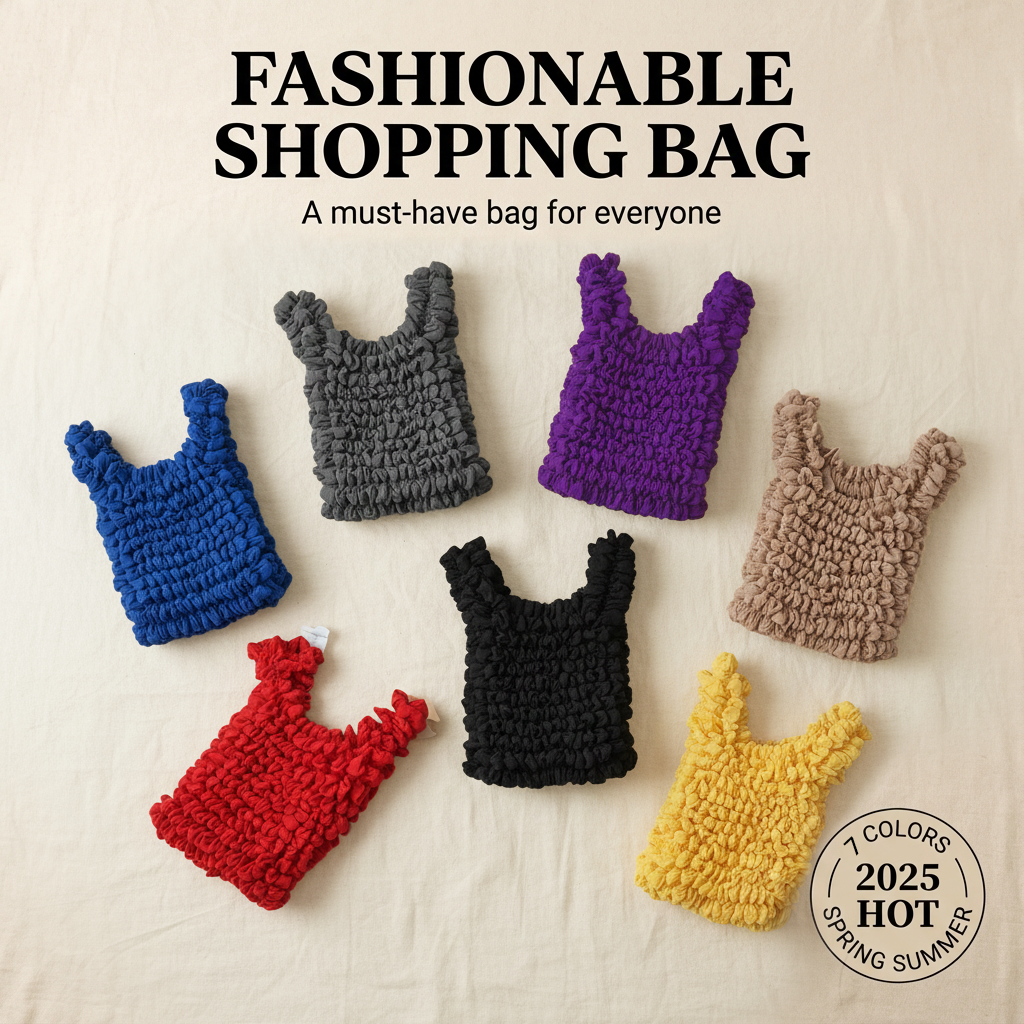 Premium Stretchable Pleated Reusable Eco-Friendly Tote Shopping Bag