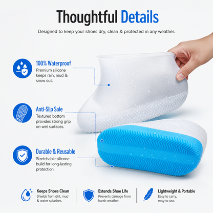 Silicone WaterProof Shoe Covers (1 Pair)