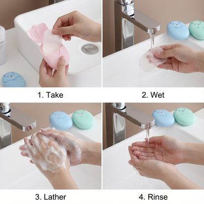Portable Soap Sheets in Cute Bear Case PRO
