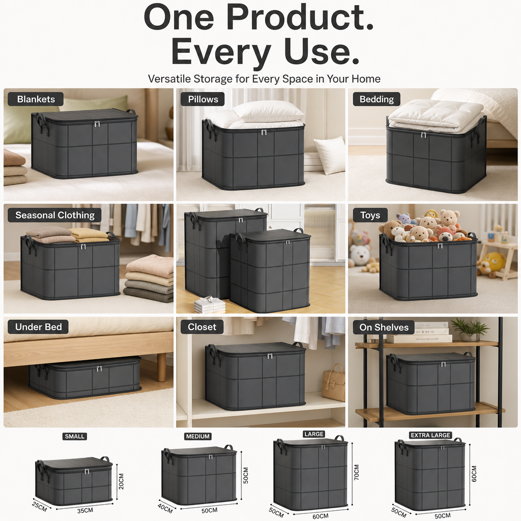 Space Saver Jumbo Zip Storage Bag - Fits 3x More in Half the Space