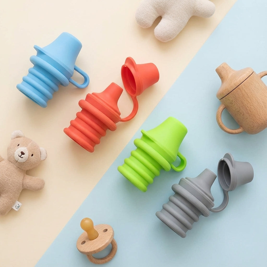 Universal Silicone Spout Adapter for Kids — Turn Any Bottle into a Sippy Cup