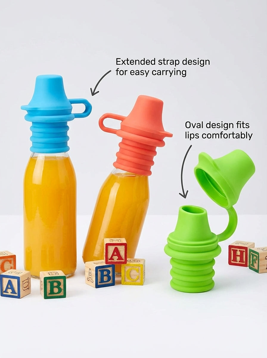 Universal Silicone Spout Adapter for Kids — Turn Any Bottle into a Sippy Cup