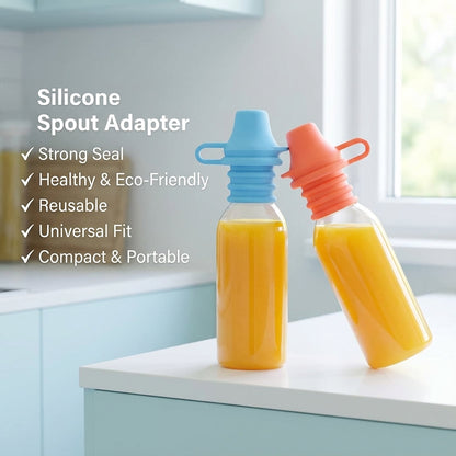 Universal Silicone Spout Adapter for Kids — Turn Any Bottle into a Sippy Cup